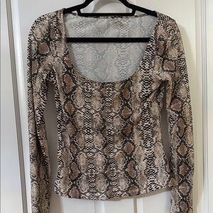 Snake Print Long Sleeve Top